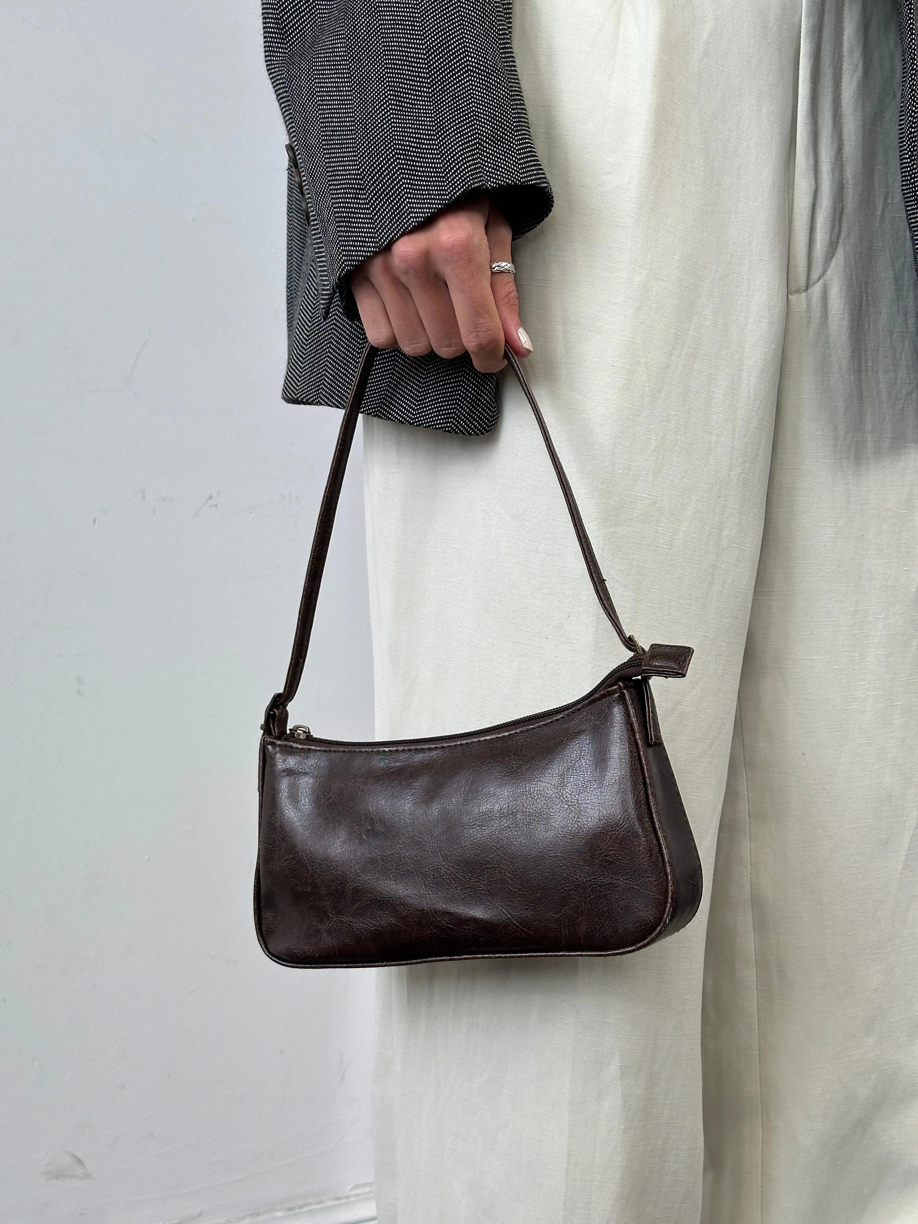 Vintage Faux Leather Shoulder Bag